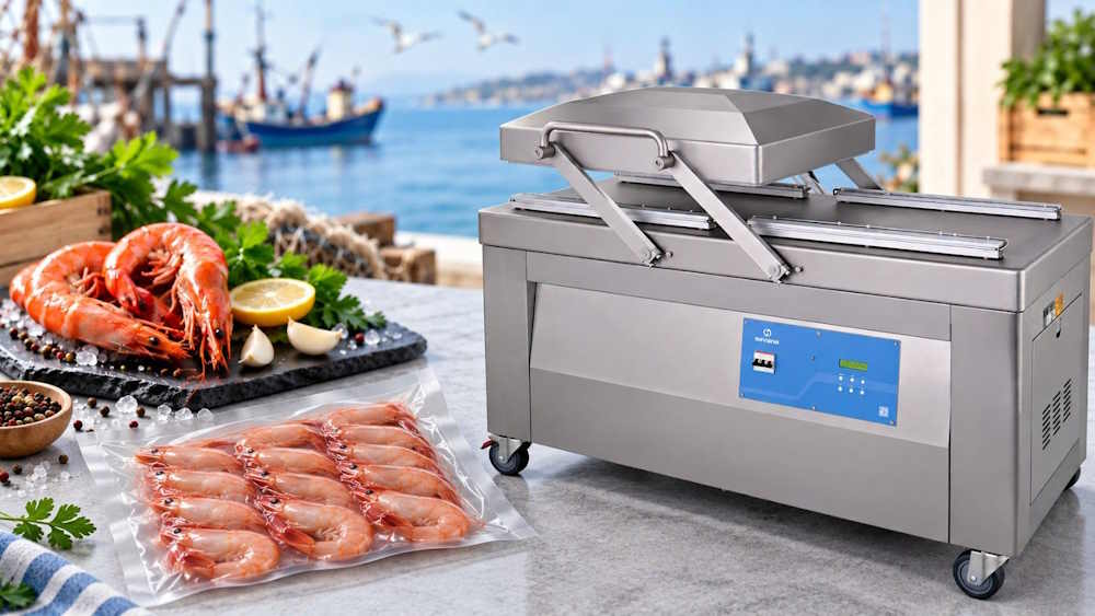 Double Chamber Vacuum Packaging for Seafood